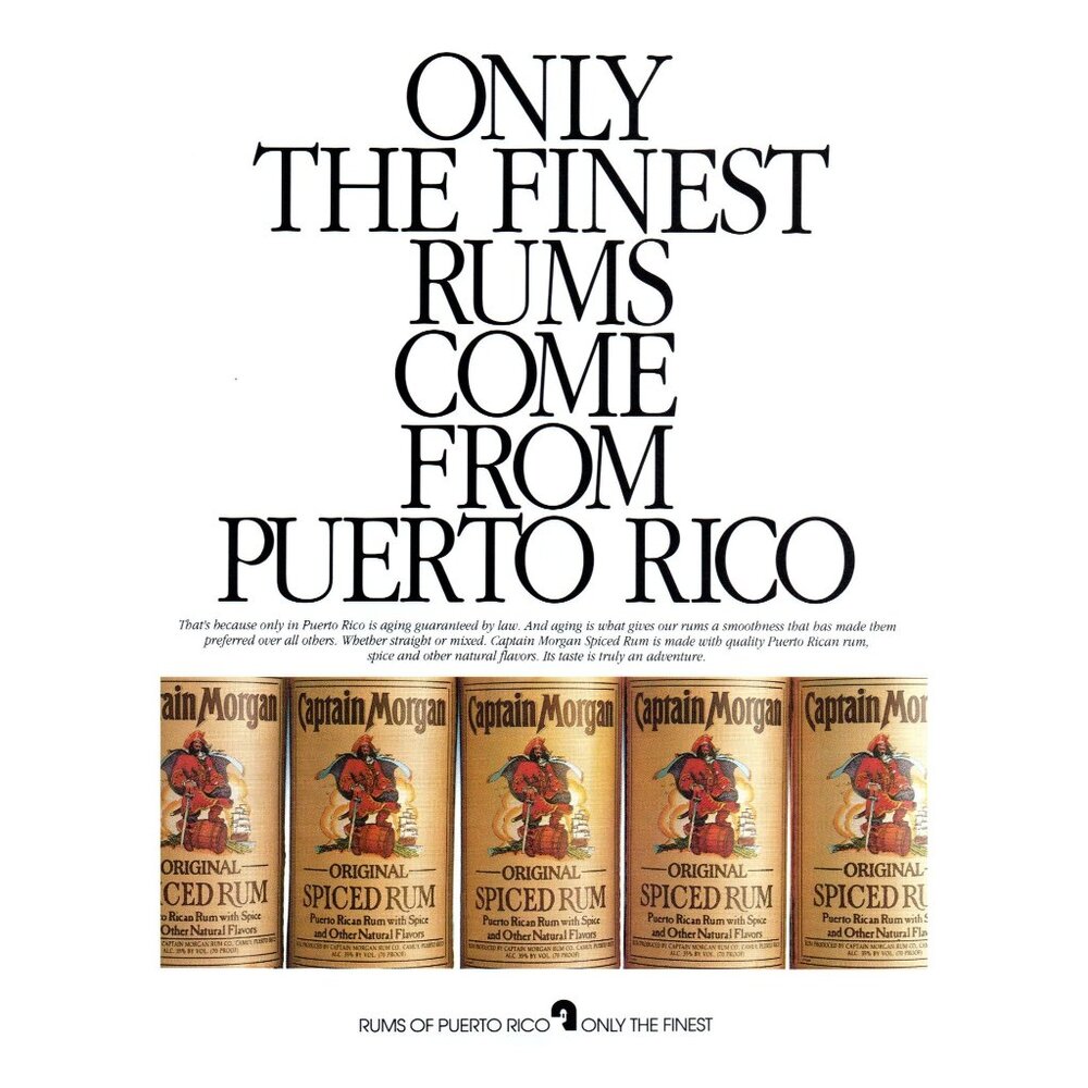 1994 Captain Morgan Spiced Rum Labels Vintage Print Ad Puerto Rico Bar Wall Art